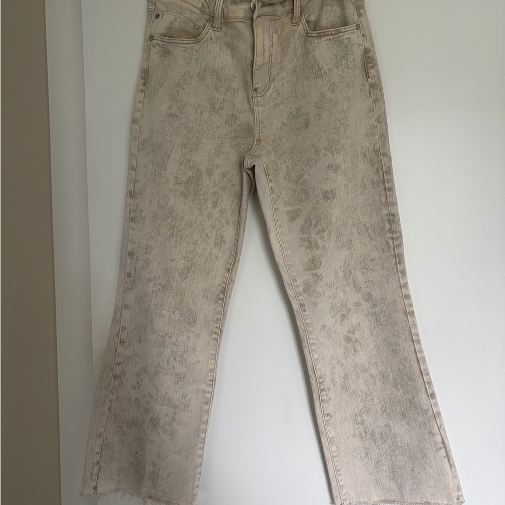Liverpool Light Beige Printed Wide Leg Jeans